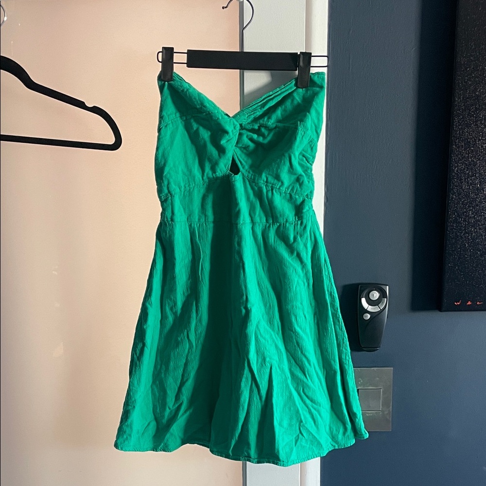 Beachy Strapless Green Dress